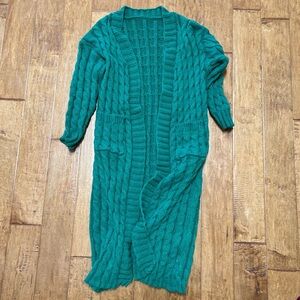 Women's Cupshe Green Cable Knit Sweater
